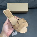 Summernew arrival brown cross strap suede leather flatsoutwear sandals elegantcasualsexy