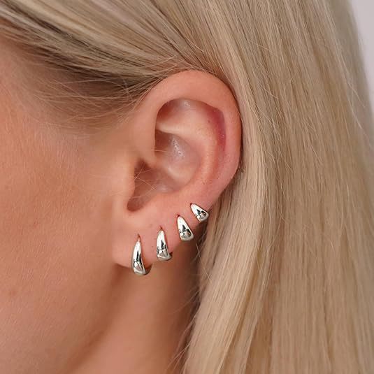 European and american cross-border hot-selling fashionable high-end minimalist geometric hoop earring set - trendy and unique earrings
