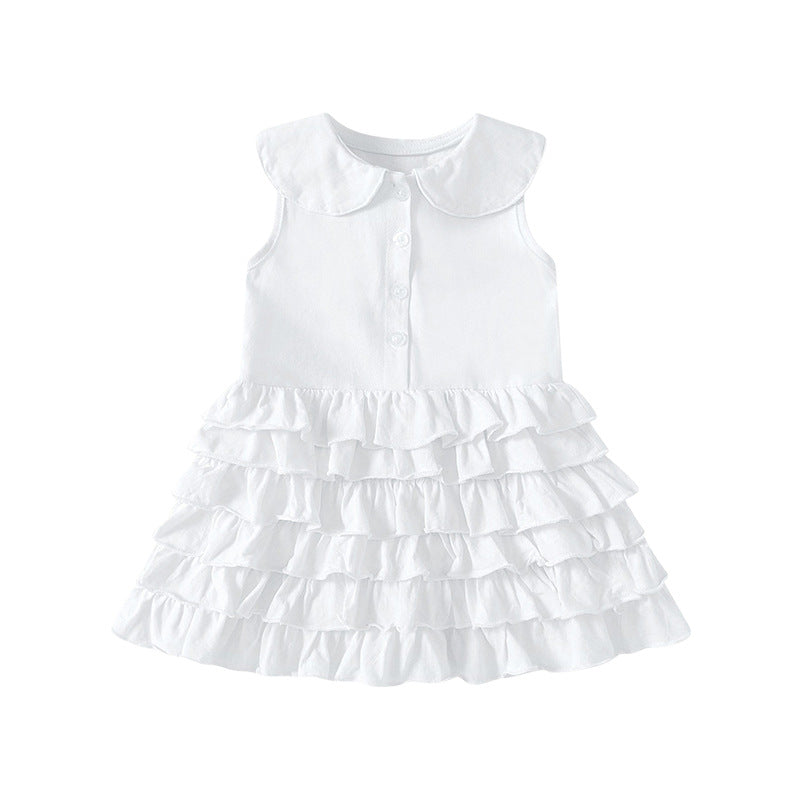 Girls' summer dress: new sweet princess style for baby girls, stylish doll collar cake dress, children's sundress