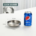 304 korean style double-layer stainless steel sauce dish, round barbecue plate, snack dish, korean bbq dipping dish for home use