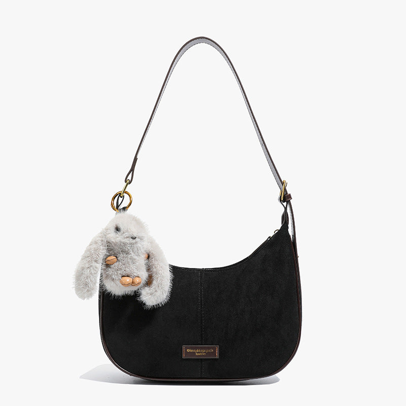 Retro frosted shoulder bag for women new arrival2025fall and winter atmosphere easiest for match armpit bag trendy texture crossbody bag
