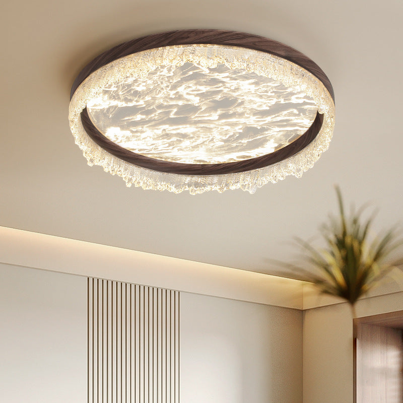 Medieval style bedroom light Ceiling light Cloud mist eye protection Japanese retro wabi sabi walnut pattern restaurant book room lighting