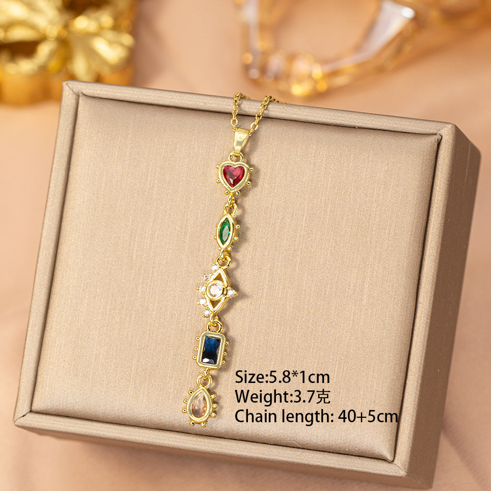 [titanium steel] fashion fashion hot selling tassel necklace women's light luxury high-end versatile clavicle chain jewelry