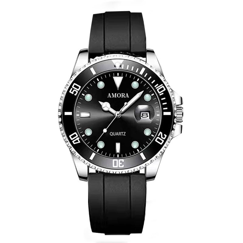 Wholesale in-stock green submariner watch for men, luminous waterproof watch, stylish casual automatic quartz watch for male students