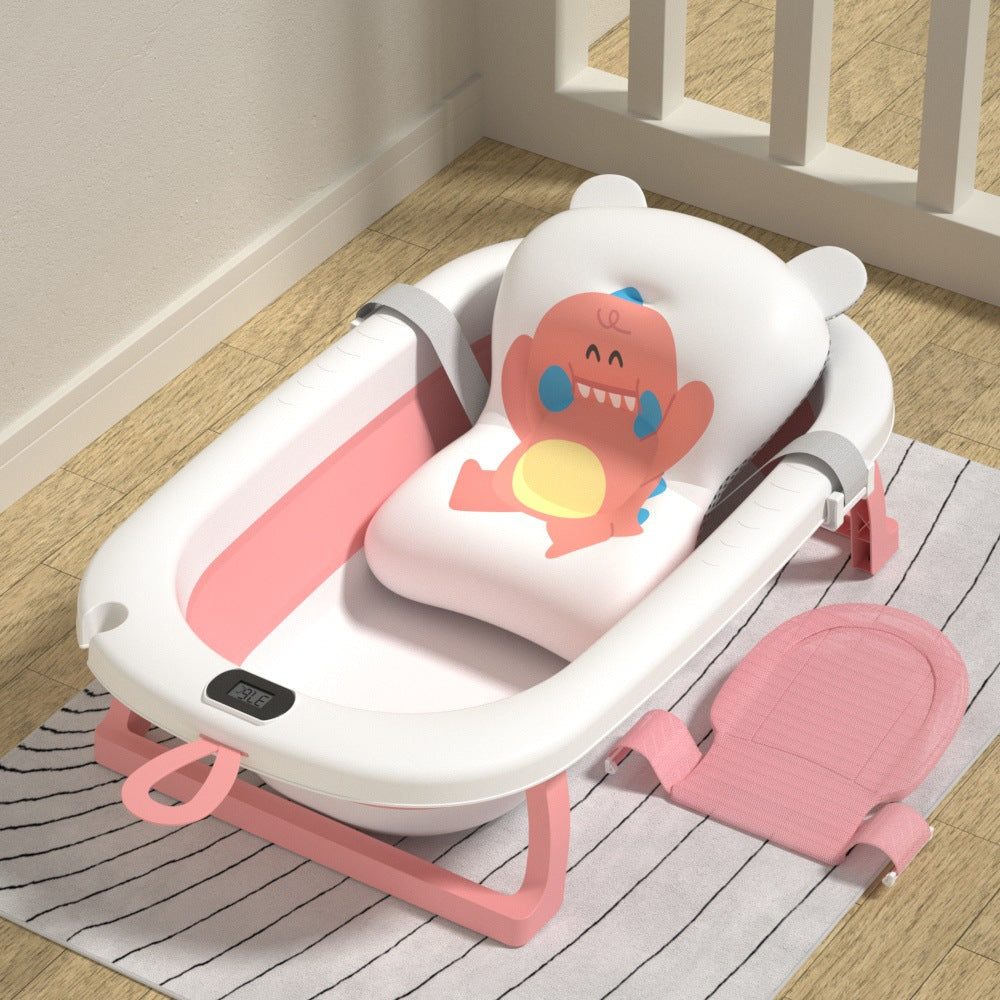 Baby bathtub foldable infant bath tub large size for toddlers, sit and lie down, home use, newborn and children's supplies