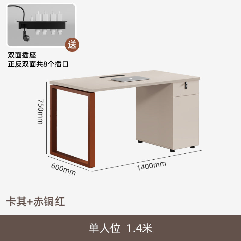 Thickened steel frame office desk and chair combination four-person double 2-person 4-person desk casual modern office electric thickened
