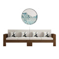 Solid wood sofa combination new chinoiseriefor home living room small apartment straight row three-person slot simple rental room single sofa