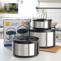 stainless steel insulated lunch box set - 3 piece portable thermal food container student meal box gift set