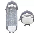 Cartoon kids' sleeping bag, children's sleeping bag with animal pillow, foldable anti-kick quilt kids' sleeping bag
