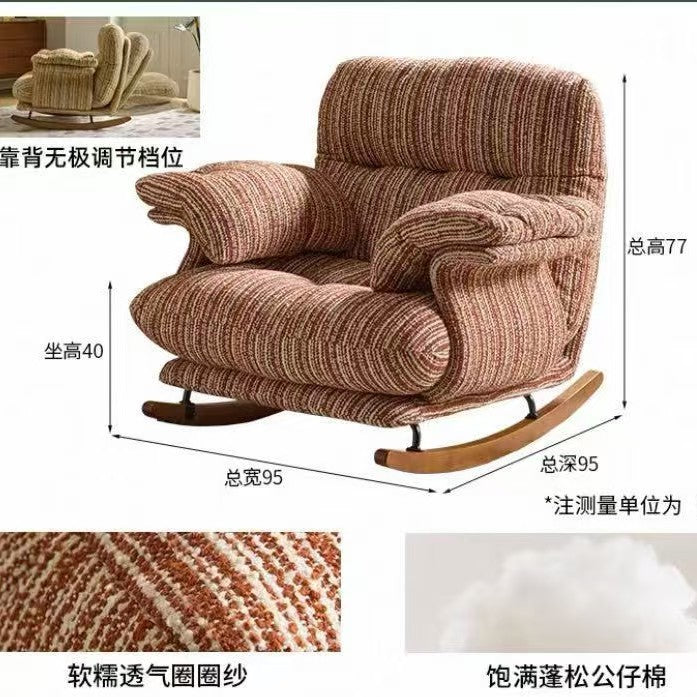 Retro sofa chair rocking chair living room for home lazy sofa adult recliner popular casual reclining rocking chair