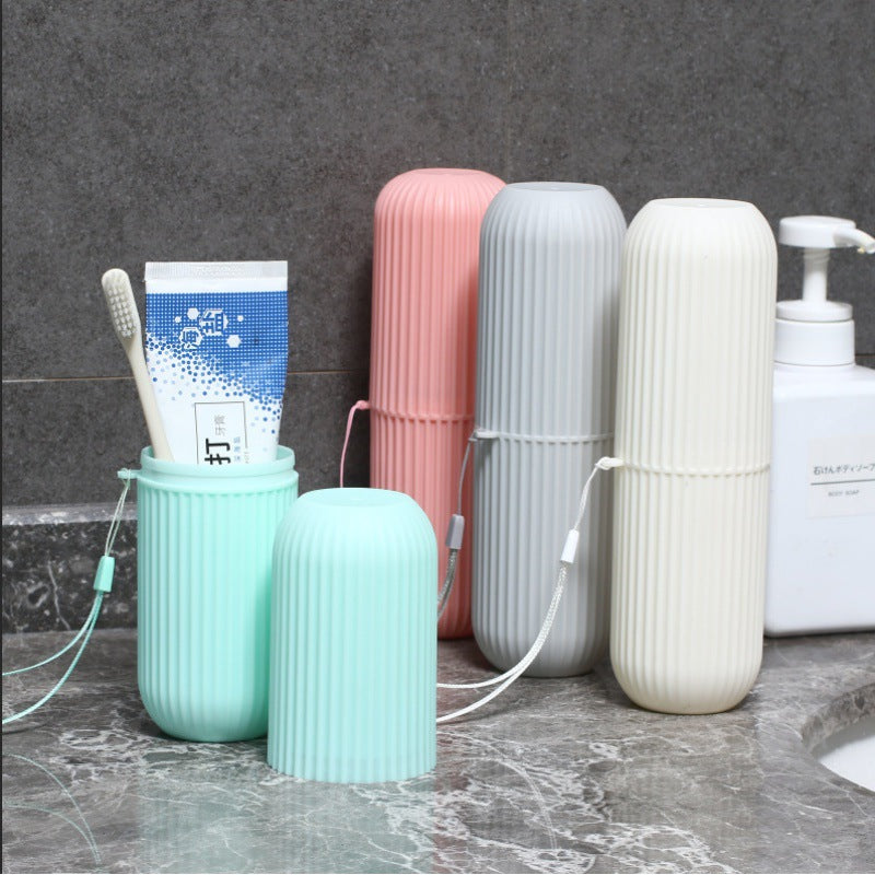Travel Stripe Toothbrush Box Portable Washing Mouthwash Cup Brushing Cup Set Tooth Tooth Cylinder Nordic Simple Toothbrush