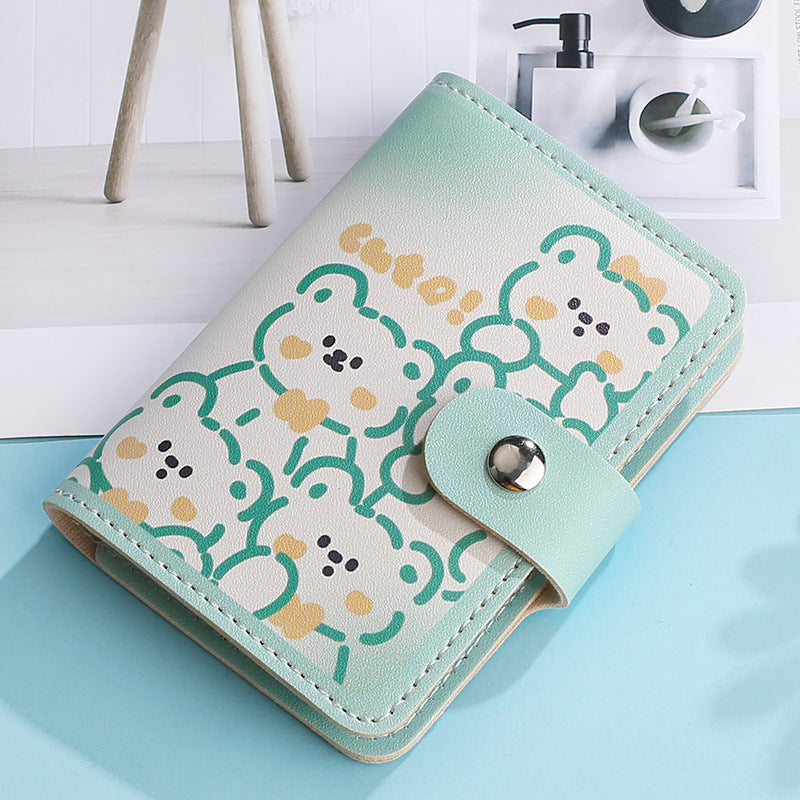 Cute, small and large-capacity cartoon card bag, glue page card position, anti-degaussing driver's license cover, ultra-thin card clip, wallet card cover.