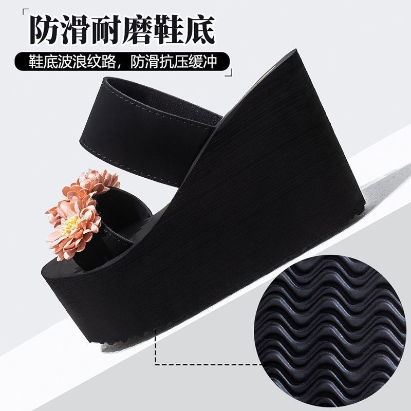 New summer fashion versatile slides - non-slip thick sole 2025 floral beach sandals for women - perfect for outdoor wear in autumn