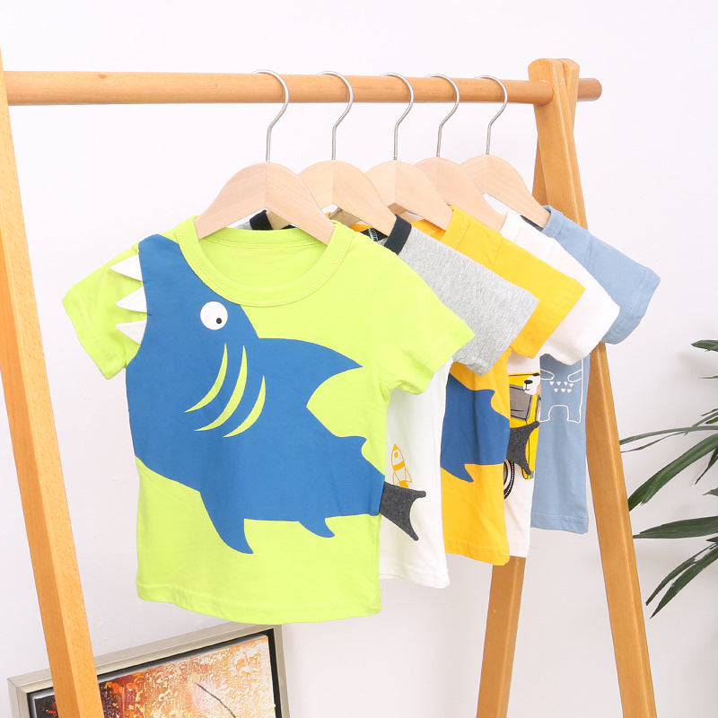 Children's summer short-sleeve t-shirt,  new arrival, half-sleeve tee for toddlers and young children, summer style, kids' cropped top, breathable trendy tee