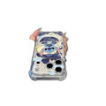 Suitable for apple 17promax mobile phone case blueberry planet stitch airbag transparent case iphone18 soft case 15