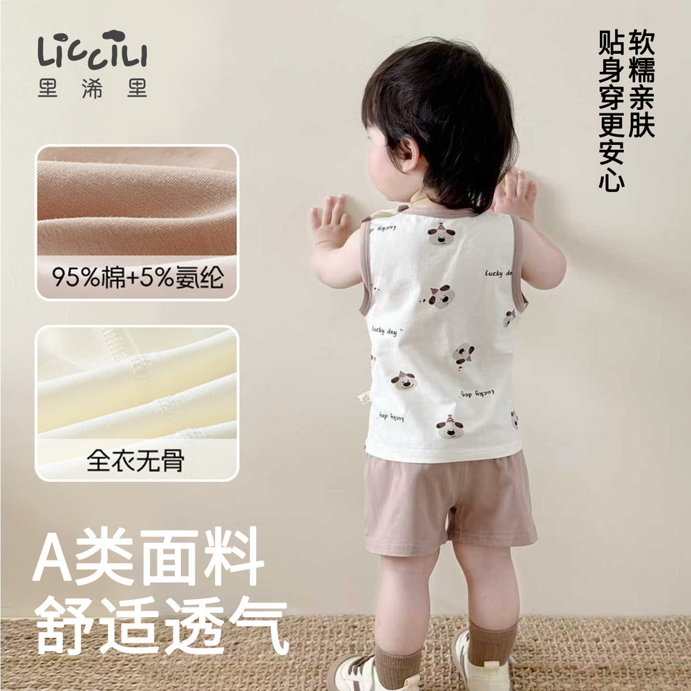 Baby summer tops vest camisole boys and girls pure cotton sleeveless t-shirt boys kids summer thin summer clothes