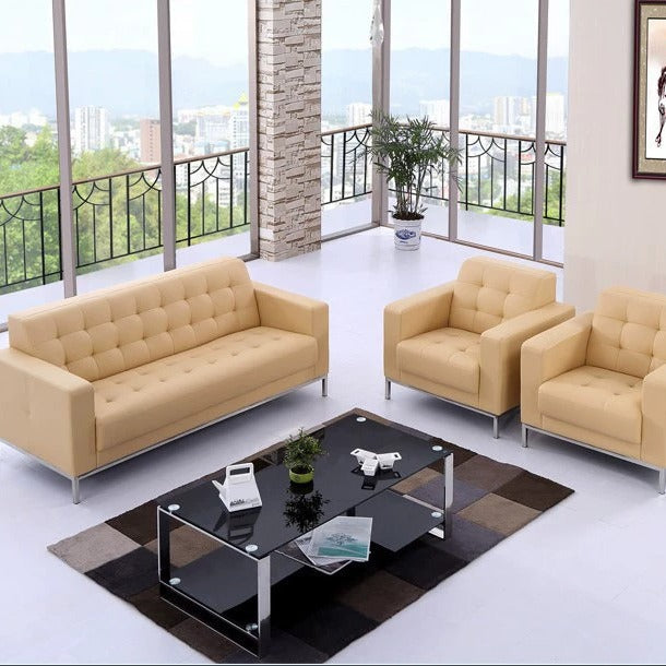 Modern office sofa minimalist leather office sofa coffee table set car 4s store boutique reception sofa