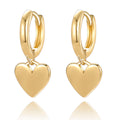 2024 fashionable and elegant 14k gold-plated heart pendant earrings - minimalist, everyday, and versatile copper-plated metal earrings