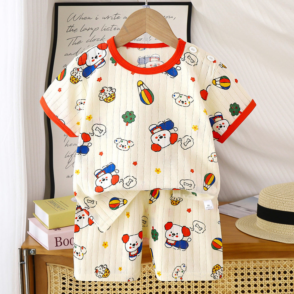 summer new arrivals: kids' short-sleeve and shorts sets - baby boys' and girls' t-shirt and shorts outfits, all-cotton wholesale