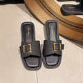 Fashiontrendyeasiest for match one-line flats beach popular slippers home sandals and slippers women's korean style seaside flats shoes
