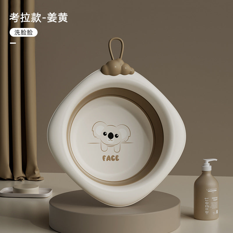 Collapsible kids' wash basin - portable newborn face wash basin - thickened plastic baby basin - household infant wash basin