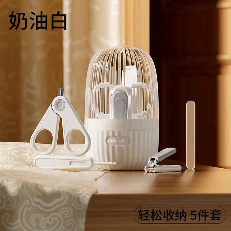Shield dad anti-pinch baby nail scissors suit baby small scissors kids nail clippers nail polisher storage