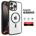 Contrast color ring armor high permeability magnetic suction suitable for iphone16promax mobile phone case apple 15 transparent anti-fall protective cover
