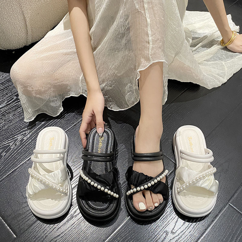 2025 new korean style platform slides - women's summer everyday versatile anti-slip & anti-odor comfort slippers