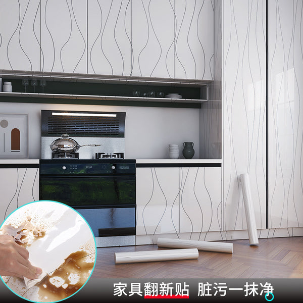 Xuanmei self-adhesive wallpaper wholesale waterproof thickened striped refurbished sticker table wardrobe cabinet old furniture replacement sticker