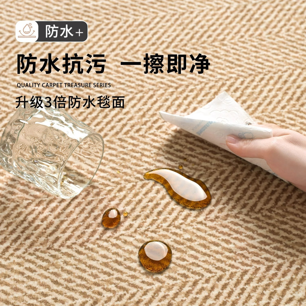 Distributed living room rug: waterproof, stain-resistant, retro style, new bedroom design, easy to clean, sofa coffee table blanket, light luxury, high-end