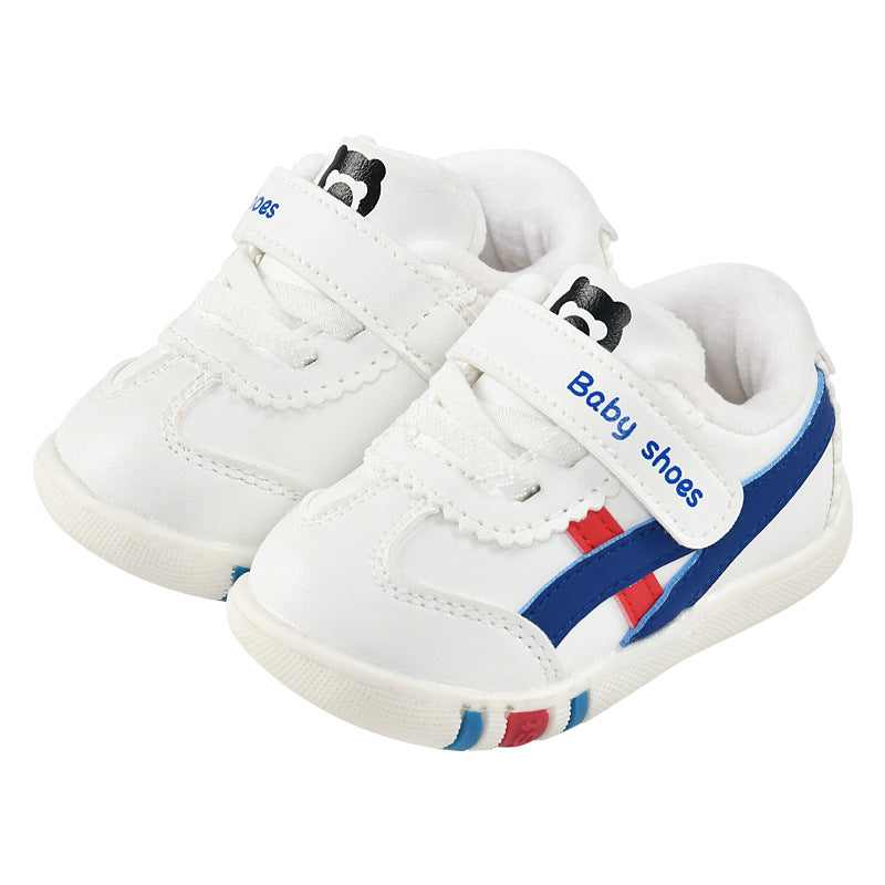 Toddler shoes for baby boys 0-1-3 years old, autumn/winter infant and toddler shoes for baby girls, soft sole non-slip, fleece-lined, extra thick cotton shoes