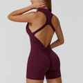 Spring high-intensity workout backless yoga bodysuit - zipper, barely-there feel, butt-lifting, tight-fitting gym suit for women 8594