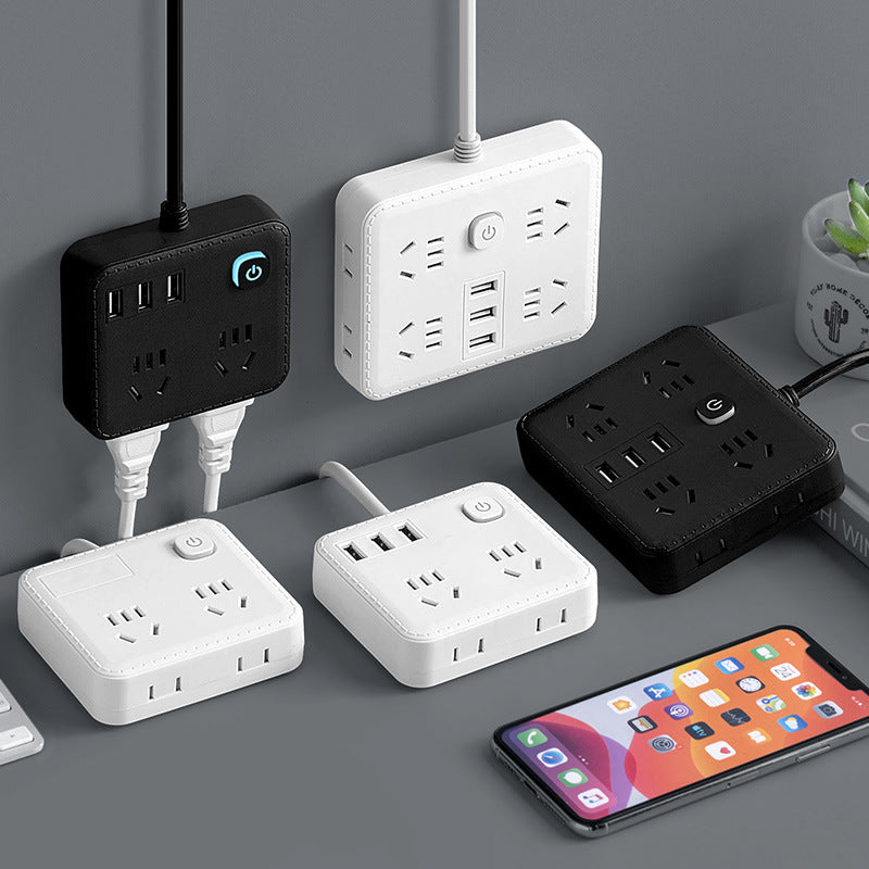 Power strip usb socket board student dormitory for home office plug converter multifunctional multi-hole long cable strip
