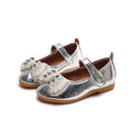 Girls'  spring new bowknot soft sole princess leather shoes for mid-to-large children - wholesale magic tape closure kids' shoes (direct from manufacturer)