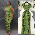 High-end banquet dress, premium affordable luxury, niche pleated three-dimensional ruffle trim, slim-fit long elegant dress for women