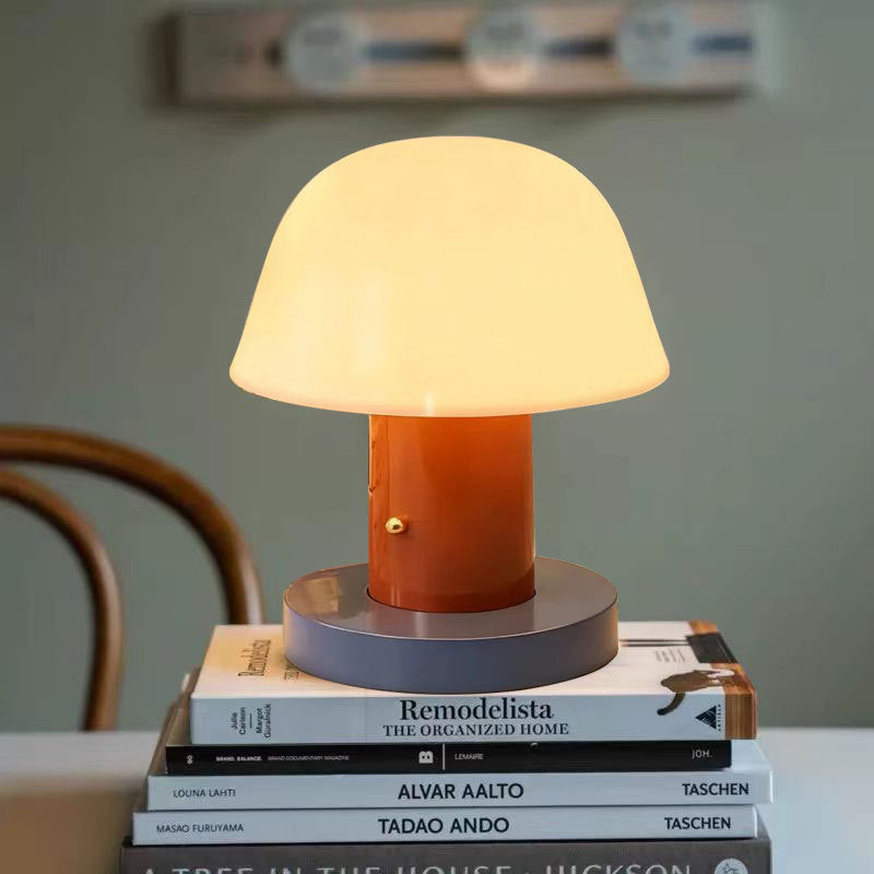 Luxury mushroom table lamp - portable, nordic retro style, decorative ambient light for bedroom, bedside, and desk