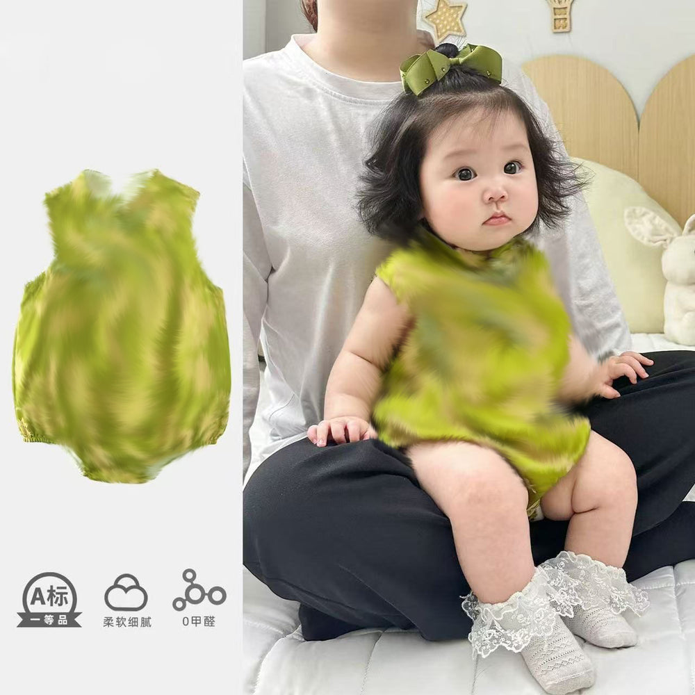 summer new chinese style hanfu cheongsam bodysuit for girls - floral sleeveless children's summer cheongsam outfit