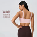 Naked feeling beautiful back breathable sports intimates women's bubble wrap anti-sagging deep v semi-fixed cup yoga bra d25053