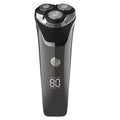Full body washable shaver for men, lithium battery, lcd display, triple blade head, motorized, led floating shaving