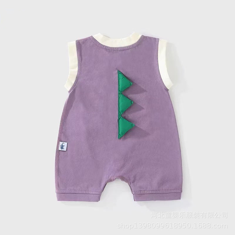 Summer outfit for baby boys and girls: lightweight sleeveless romper - newborn bodysuit, wide shoulder tank top, perfect for crawling and outdoor wear