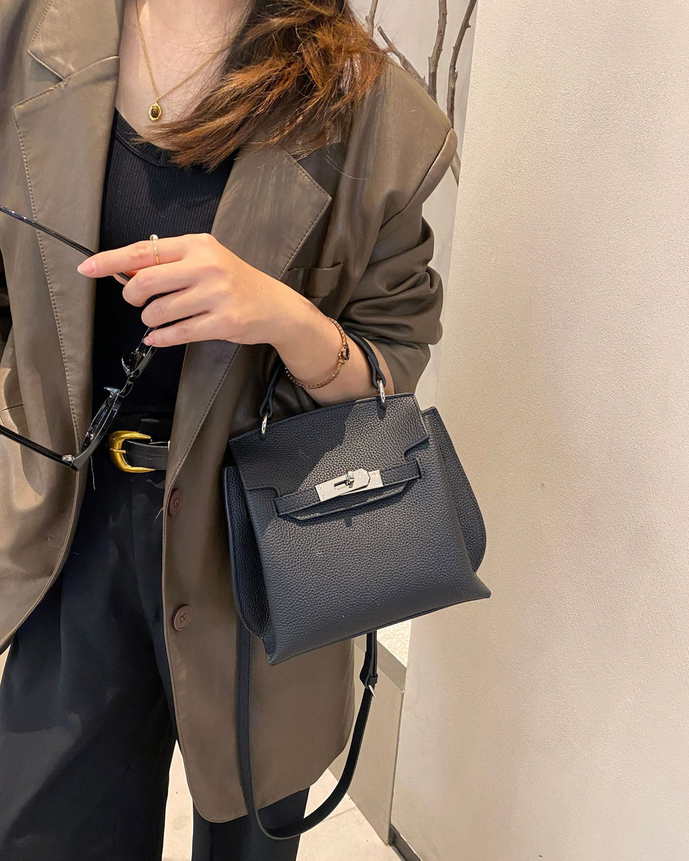 First layer cowhide kelly bag 2024 cross-border new arrival women's bag fashioneasiest for matchretro bag shoulder crossbody genuine leather bag