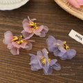 Super fairy gentle style purple tassel petal earrings for women exaggerated sweet earrings beautiful holiday style popular earrings