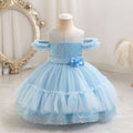 Ready-to-ship toddler & little girl's evening gown - off-the-shoulder sequin princess dress - first birthday dress - girl's dress