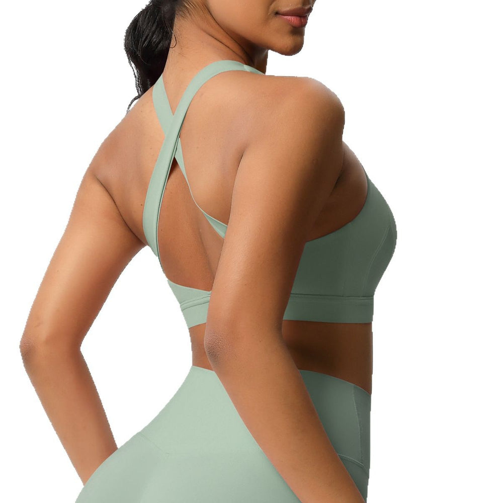 Cloud-feel compression yoga tank top - shockproof, high-impact sports bra for pilates, running, and outdoor fitness
