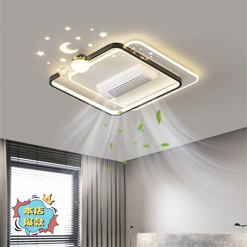 new bedroom light with fan, bladeless fan, voice control, master bedroom ceiling integrated, silent living room fan light
