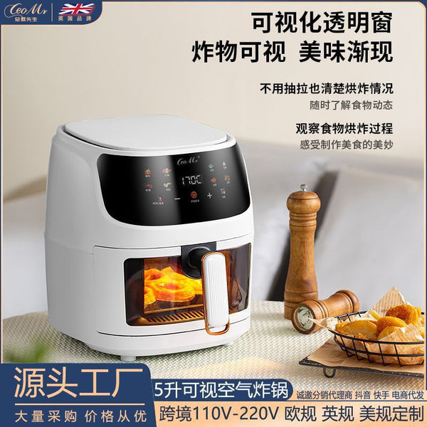 Cross-border intelligent visual fryer 8L multi-functional air fryer large capacity electric fryer  110V  wholesale