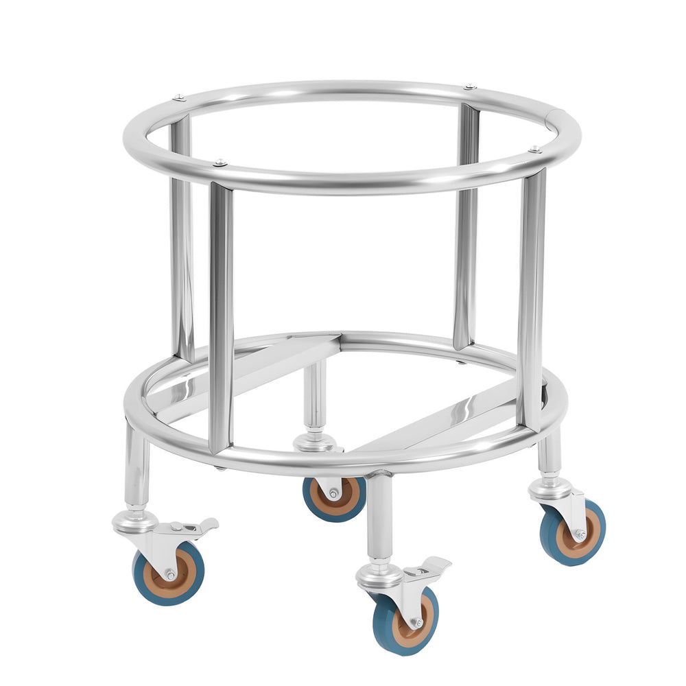 Stainless steel soup bucket turnover cart insulation bucket storage rack kitchen multifunctional wheeled movable cart floor bucket rack