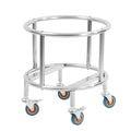 Stainless steel soup bucket turnover cart insulation bucket storage rack kitchen multifunctional wheeled movable cart floor bucket rack