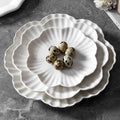 Creative hotel ceramic dinnerware set - unique restaurant & home use - pure white minimalist ceramic plates - western dinner plates - white porcelain serving dishes