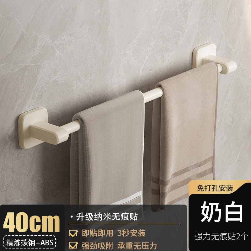 White towel rack, toilet non-punching wall rack, bathroom double single rod toilet, toilet storage hanger